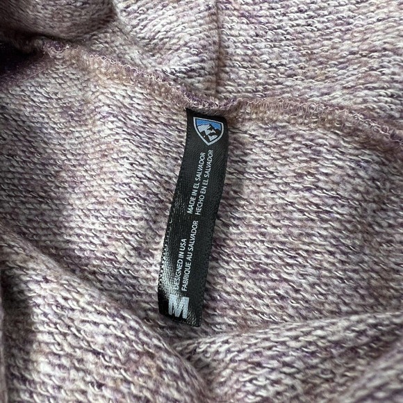 Kuhl NOVA Knit Sweater Pullover Cowl Neck Wool Blend Purple Exposed Seams M - Picture 4 of 5